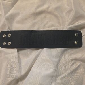 Disturbed Black Pleather Wristband